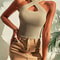 Women Ribbed Knit Criss Cross Halter Crop Top 8