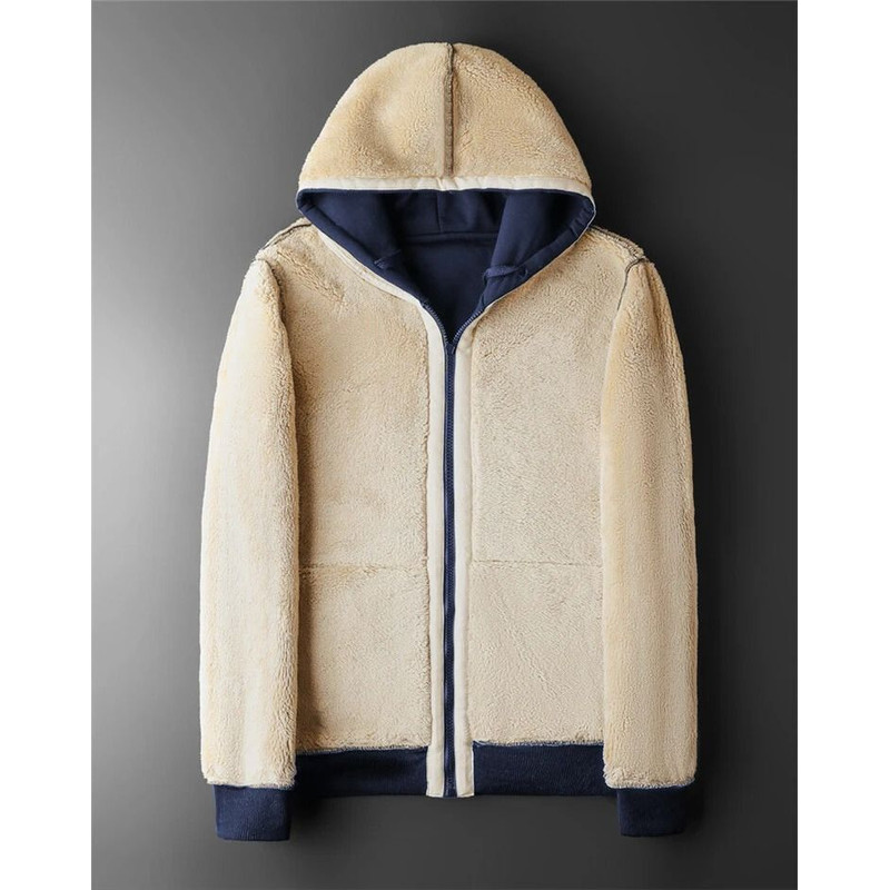 Winter Lambswool Fleece Hooded Jacket For Men And Women 4