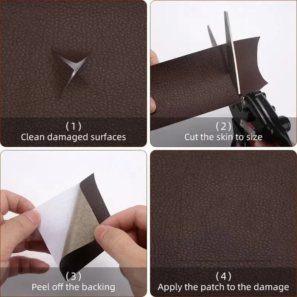 Self Adhesive Faux Leather Repair Patch Waterproof Durable For Car Seats Chairs Sofas Furniture 3