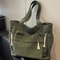 Travel Master Corduroy Shoulder Tote Bag Casual Solid Color For Women 5