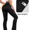 Womens Super Soft Flare Pants With Pockets High Waisted Yoga Bell Bottom Leggings 0