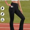 Womens Super Soft Flare Pants With Pockets High Waisted Yoga Bell Bottom Leggings 6