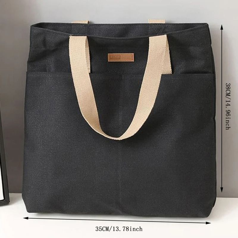 Women Tote Bag Canvas Large Capacity Convenient Practical Commuter Bag 5