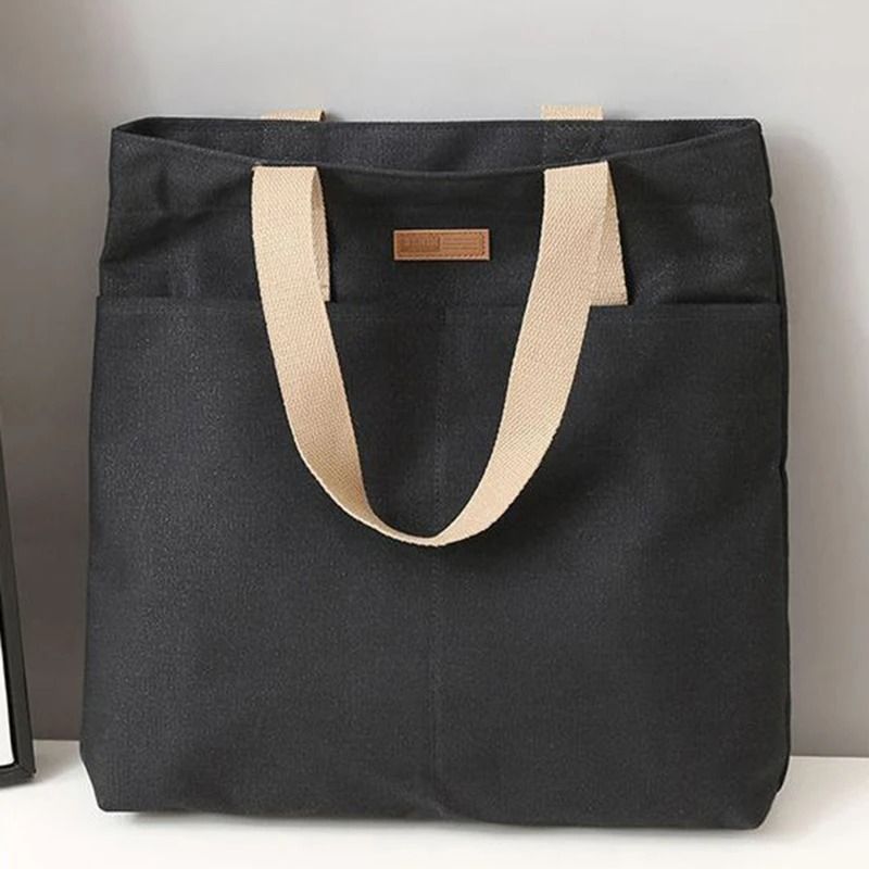 Women Tote Bag Canvas Large Capacity Convenient Practical Commuter Bag 8