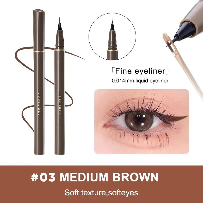 Judydoll Precision Liquid Eyeliner Pen Ultra Fine Tip Waterproof Smudge Proof 24 Hour Long Lasting 10