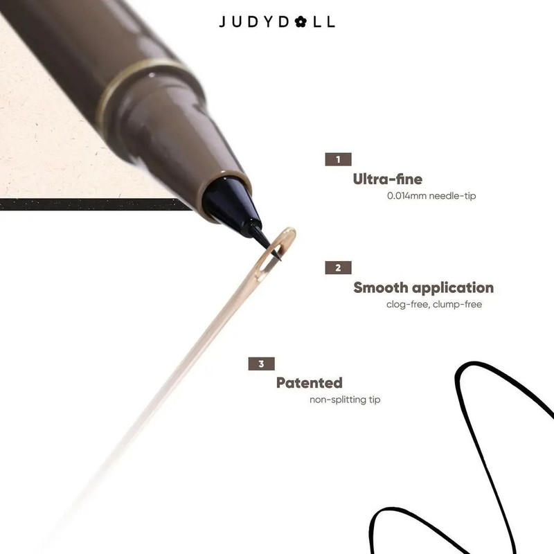 Judydoll Precision Liquid Eyeliner Pen Ultra Fine Tip Waterproof Smudge Proof 24 Hour Long Lasting 3