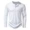 Mens Cotton Long Sleeve Henley Neck T Shirt Casual Solid Color Slim Fit 5