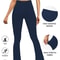 Womens Super Soft Flare Pants High Waisted Tummy Control Workout Yoga Leggings Bell Bottoms 13
