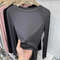 Womens Slim Fit ONeck Long Sleeve Basic TShirt Stretchy Ribbed Knit Casual Top 3