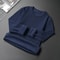 Mens Fleece Lined Long Sleeve Crew Neck Base Shirt Thickened Casual Long Sleeve Top 2
