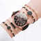 Women Luxury Watch And Jewelry Set Roma Dial Leather Band Quartz 18