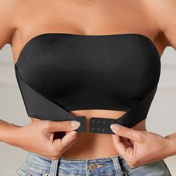 women strapless seamless front button bra smooth comfortable underwear