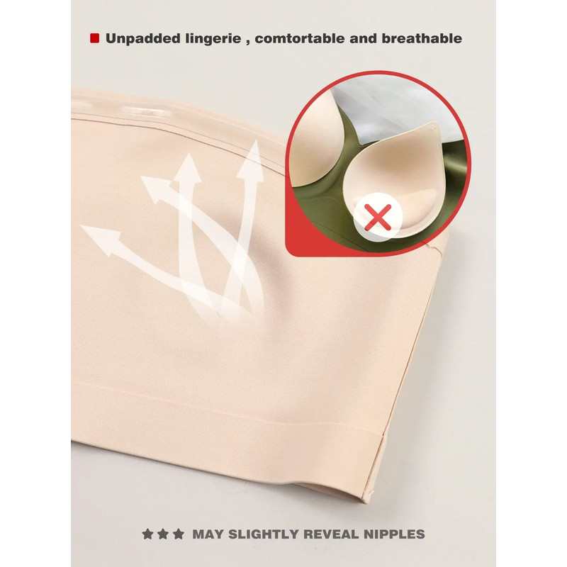 Women Strapless Seamless Front Button Bra Smooth Comfortable Underwear 4