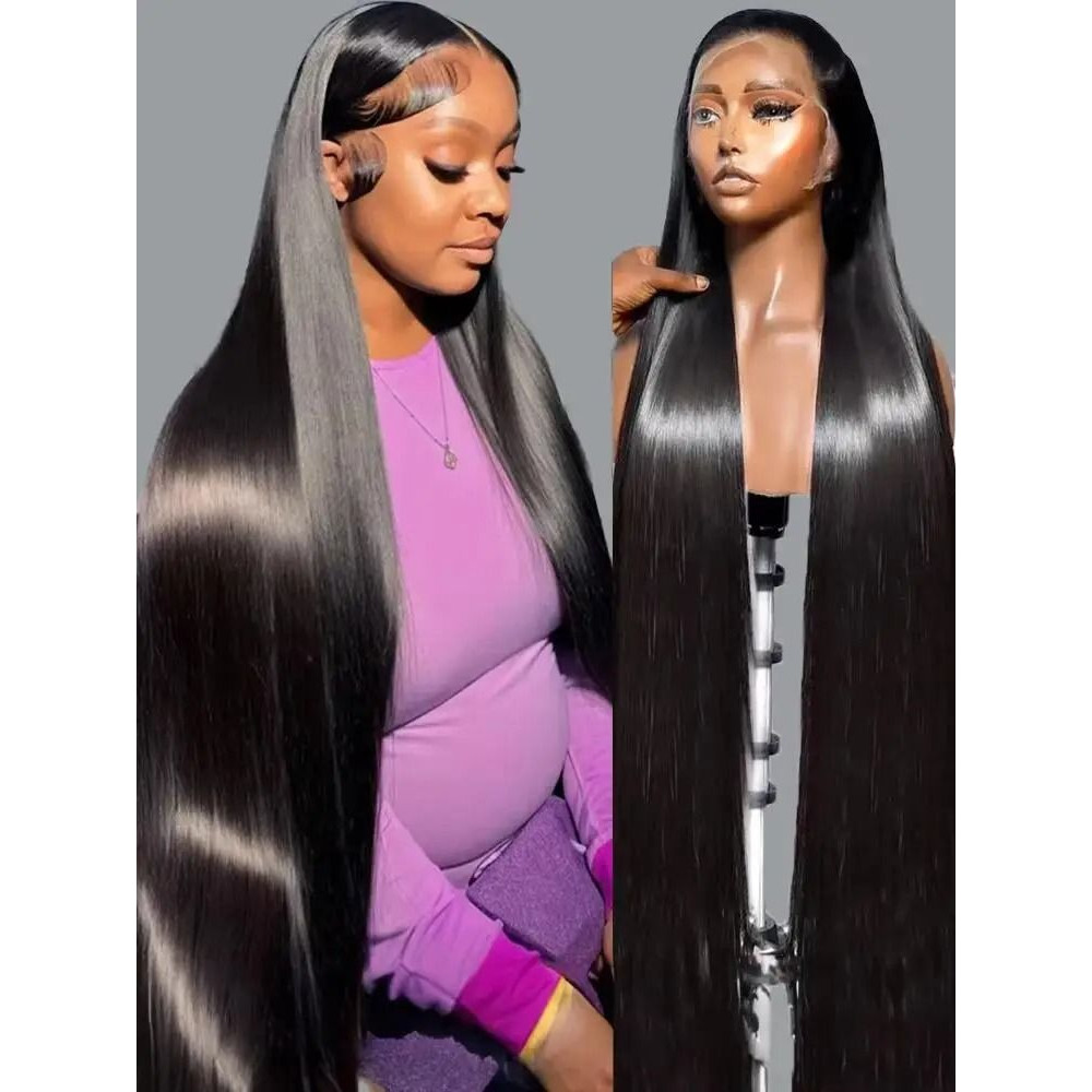 Women Bone Straight HD Lace Front Wig 200 Density Brazilian Human Hair Wig 0