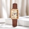 Women Retro Square Quartz Watch Leather Strap Casual Wristwatch 1