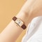 Women Retro Square Quartz Watch Leather Strap Casual Wristwatch 2