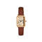 Women Retro Square Quartz Watch Leather Strap Casual Wristwatch 9