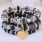 Women Boho Crystal Beads Strand Bracelet Set 4Piece Elastic Stackable Bangles 3