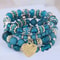 Women Boho Crystal Beads Strand Bracelet Set 4Piece Elastic Stackable Bangles 8