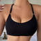 Women Ribbed Backless Wireless Bra Solid Color Breathable Underwear 2
