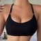 Women Ribbed Backless Wireless Bra Solid Color Breathable Underwear 2