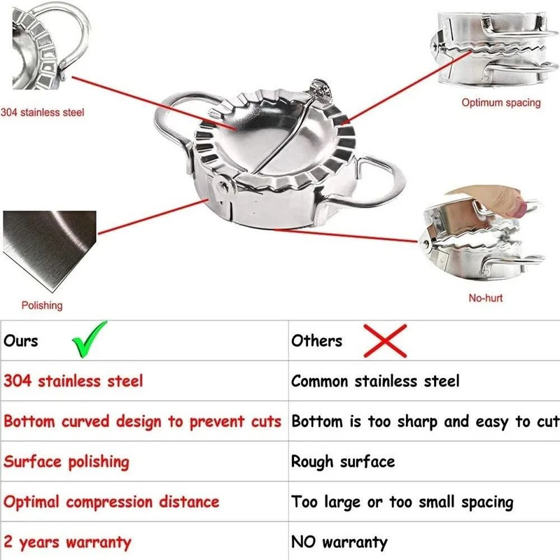Stainless Steel Dumpling Maker Dough Press Mold Kitchen Accessory 2
