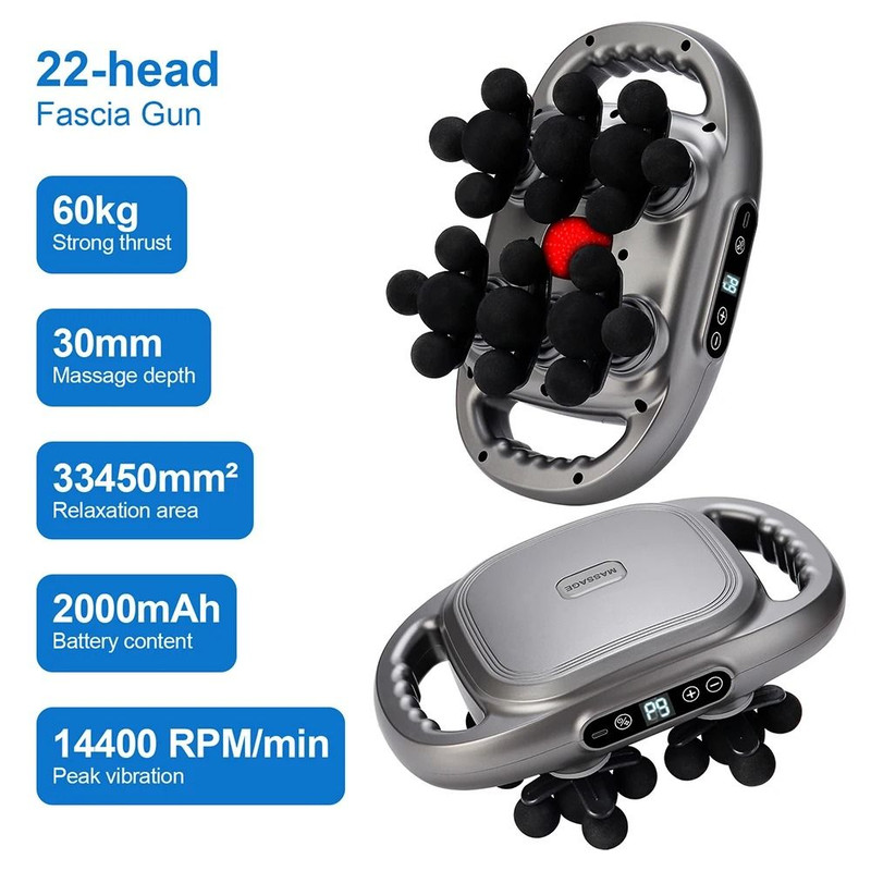 Product Name 22 Head Fascia Gun High Frequency Vibration Body Massage Gun 8