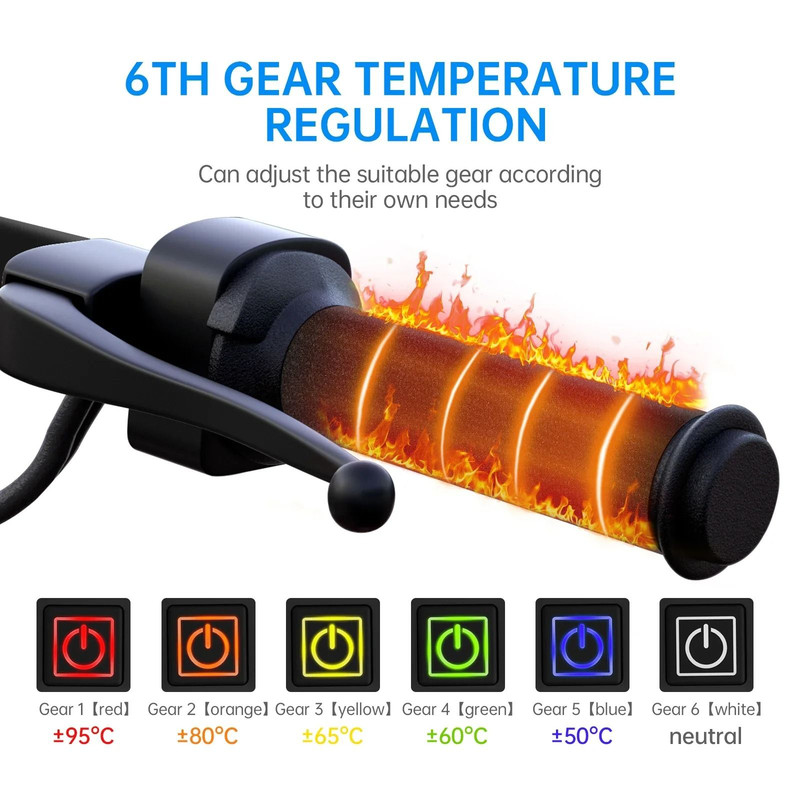 Extractme Motorcycle Heated Handgrips 5V USB 6 Gear Warmer Electric Heated Grip Cover 1