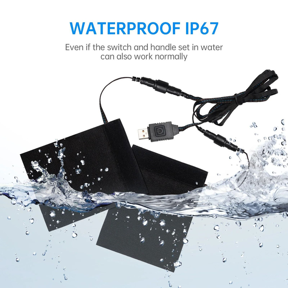 Extractme Motorcycle Heated Handgrips 5V USB 6 Gear Warmer Electric Heated Grip Cover 4