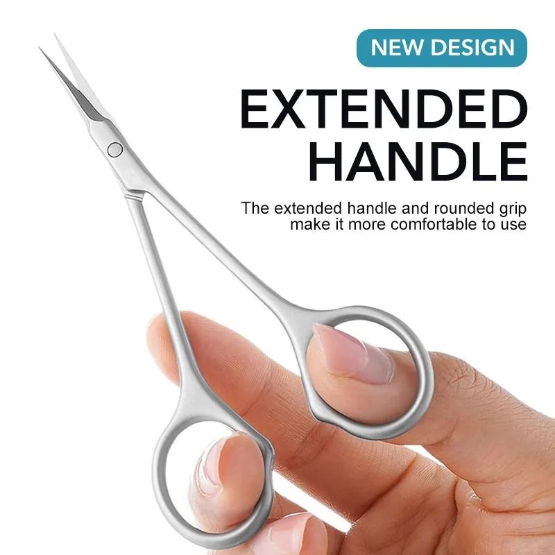 Stainless Steel Cuticle Scissors Dead Skin Remover Nail Art Clippers Curved Tip 4