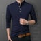 Mens Business Casual Long Sleeve Polo T Shirt Summer Comfortable Breathable Top For Formal Occasion 9