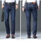 Men High Quality Business Casual Jeans Classic Straight Fit Denim Pants 4
