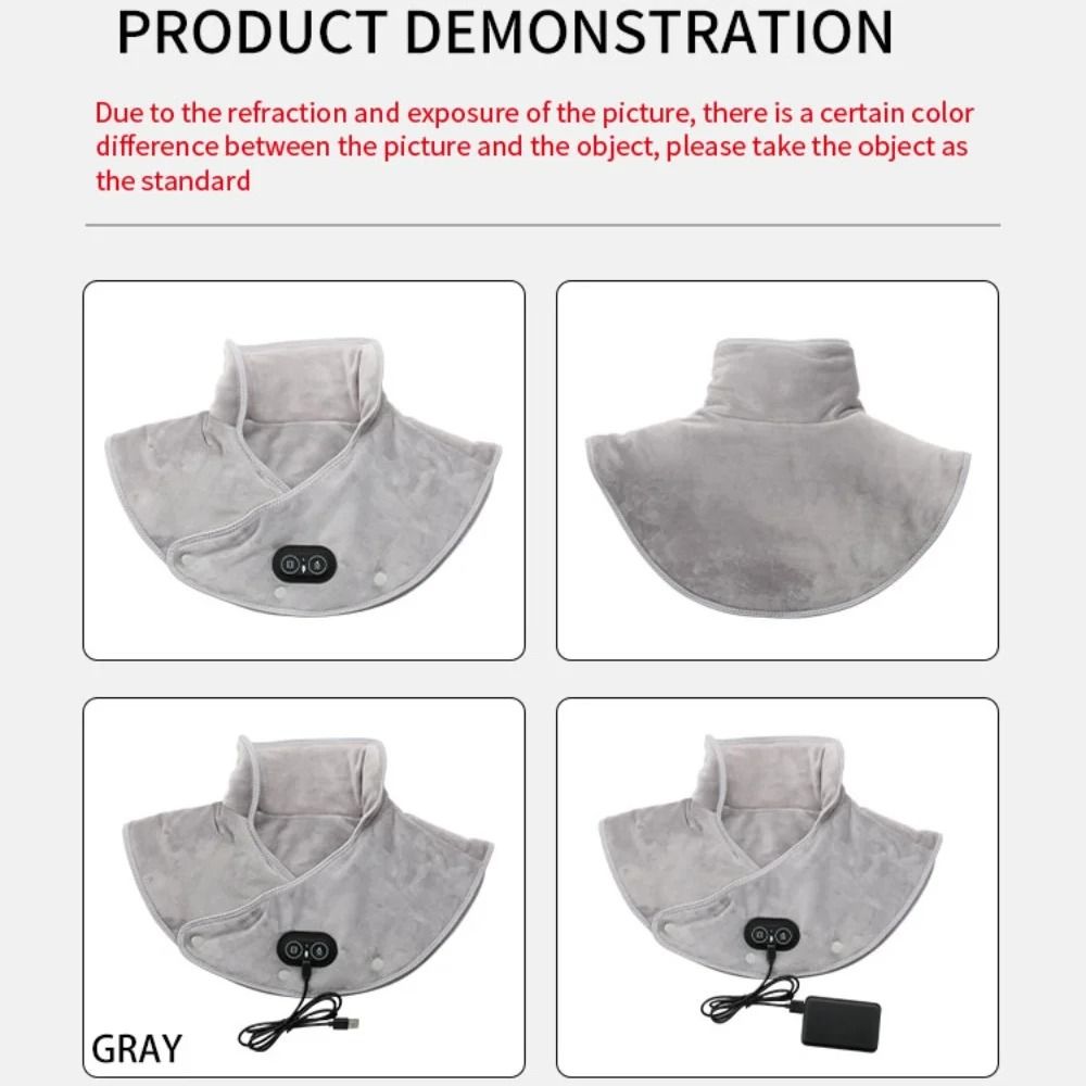 Electric Heating Neck Shoulder Vibration Massager Cervical Vertebra Infrared Therapy Heated Pad 5