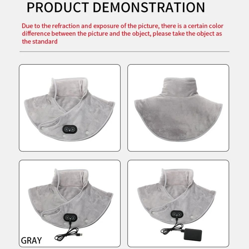 Electric Heating Neck Shoulder Vibration Massager Cervical Vertebra Infrared Therapy Heated Pad 5