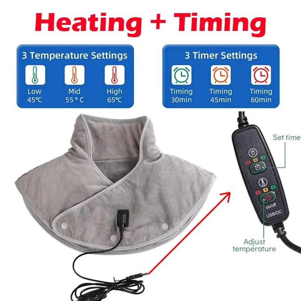 Electric Heating Neck Shoulder Vibration Massager Cervical Vertebra Infrared Therapy Heated Pad 6