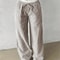 Womens Casual Striped Woven Wide Leg Pants Fall Winter 2024 Stylish Full Length Trousers 9