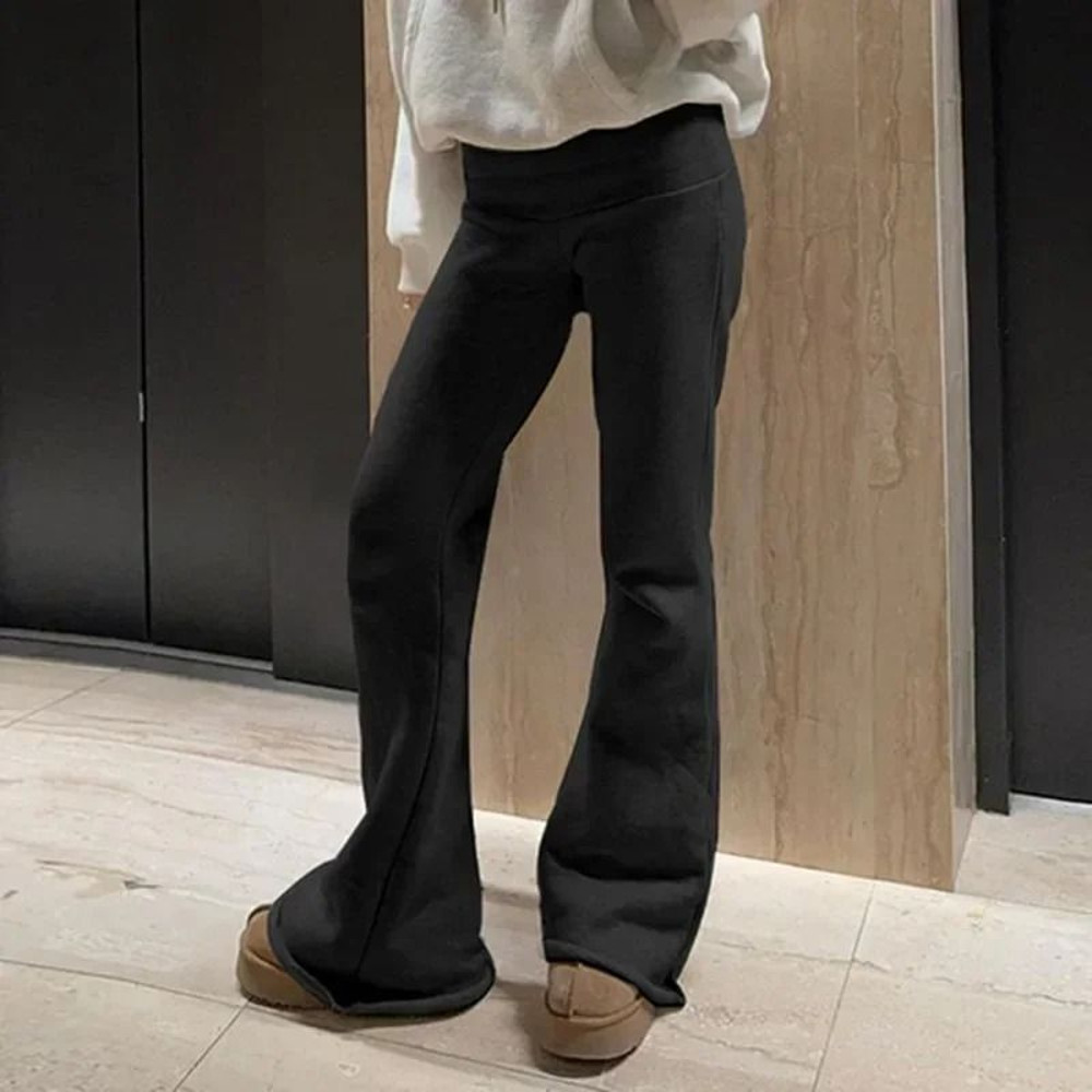Women LowWaist Slim Flare Pants Y2K BootCut Streetwear 6