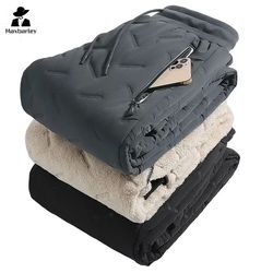 winter waterproof warm cotton pants for men thickened wool outdoor joggers