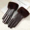 Winter Women PU Leather Gloves Faux Fur Cuff Touch Screen 0