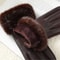Winter Women PU Leather Gloves Faux Fur Cuff Touch Screen 4