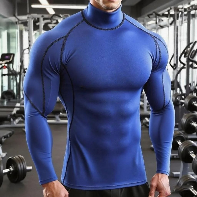 Men Long Sleeve Compression Running T Shirt Gym Fitness Training Top 1