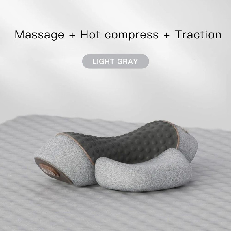 3in1 Neck Massager Pillow Cervical Orthopedic Hot Compress Vibration Traction 11