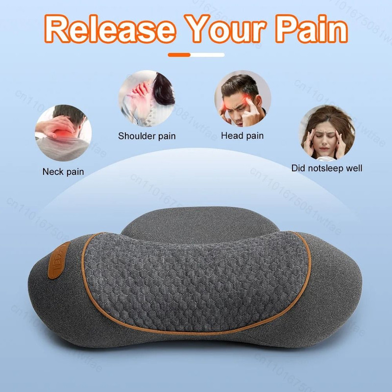 3in1 Neck Massager Pillow Cervical Orthopedic Hot Compress Vibration Traction 5