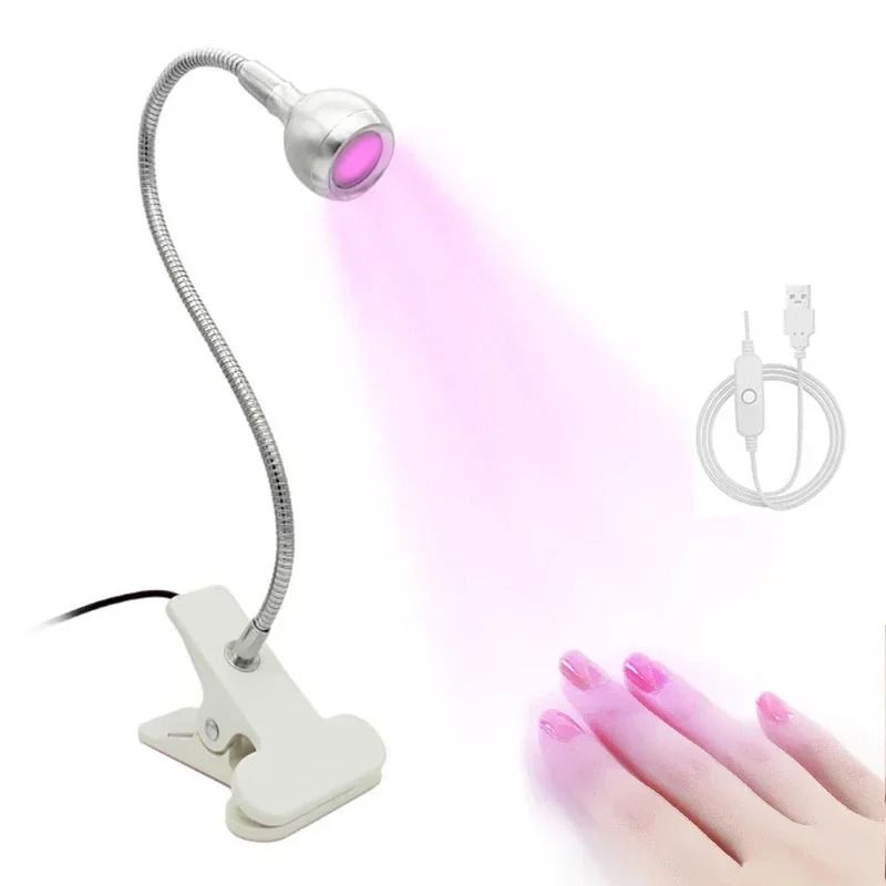 USB Clip On UV Nail Lamp 395nm Mini Nail Dryer For Gel Manicure 8