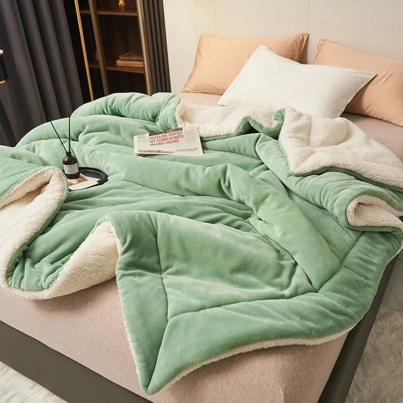 Super Soft Imitation Lambswool Blanket High Quality Milk Fleece Sofa Blanket 13