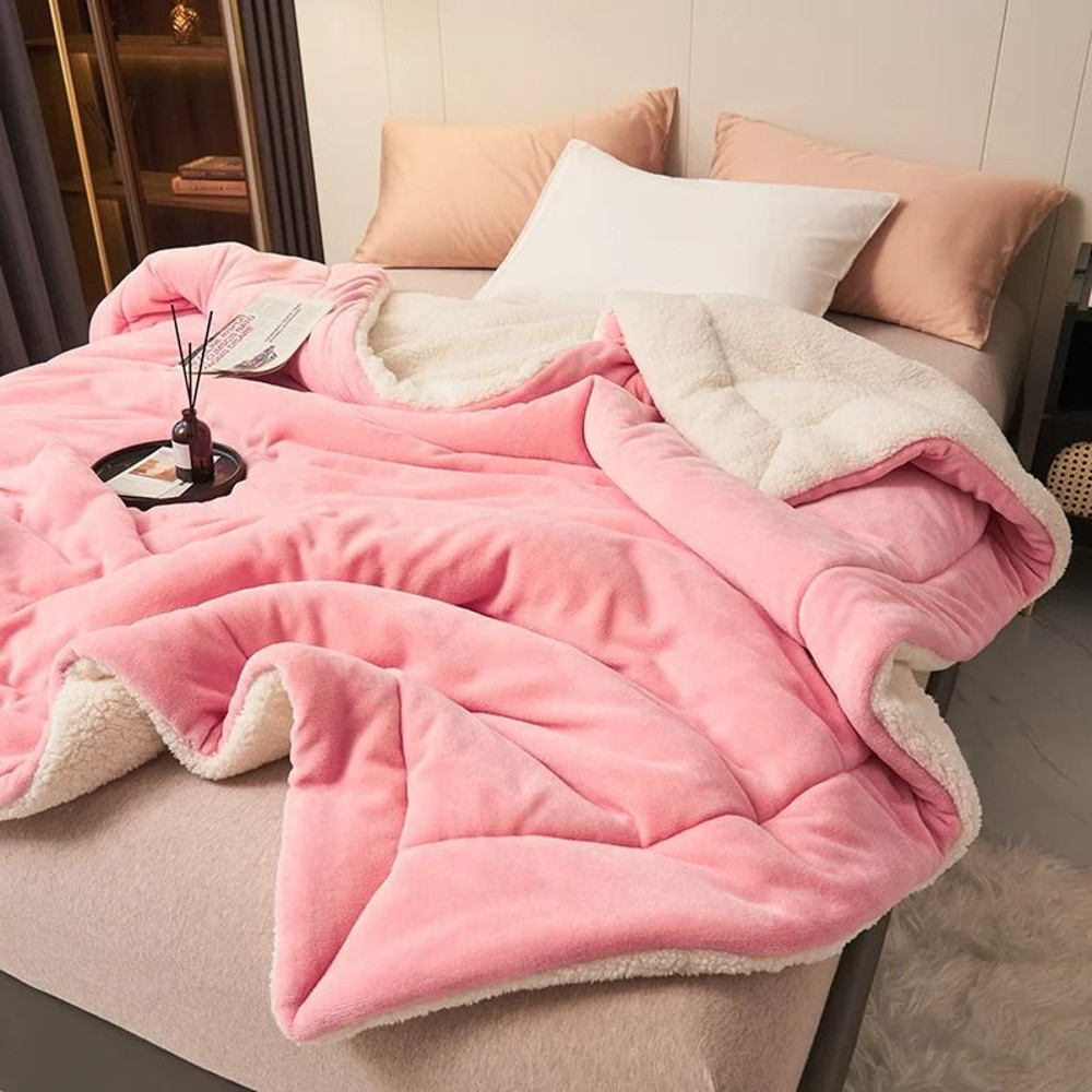 Super Soft Imitation Lambswool Blanket High Quality Milk Fleece Sofa Blanket 14