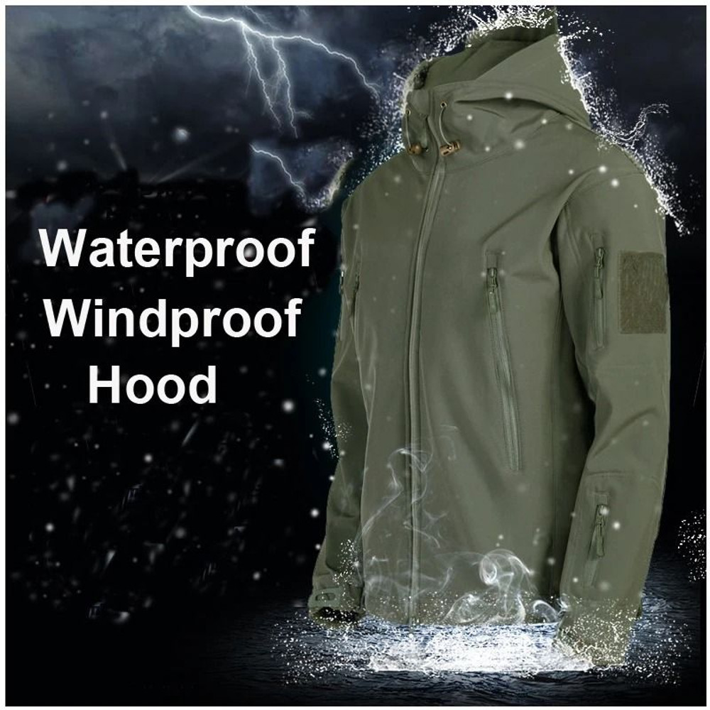 Mens Waterproof Softshell Fleece Jacket Outdoor Thermal Hiking And Camping Coat 4