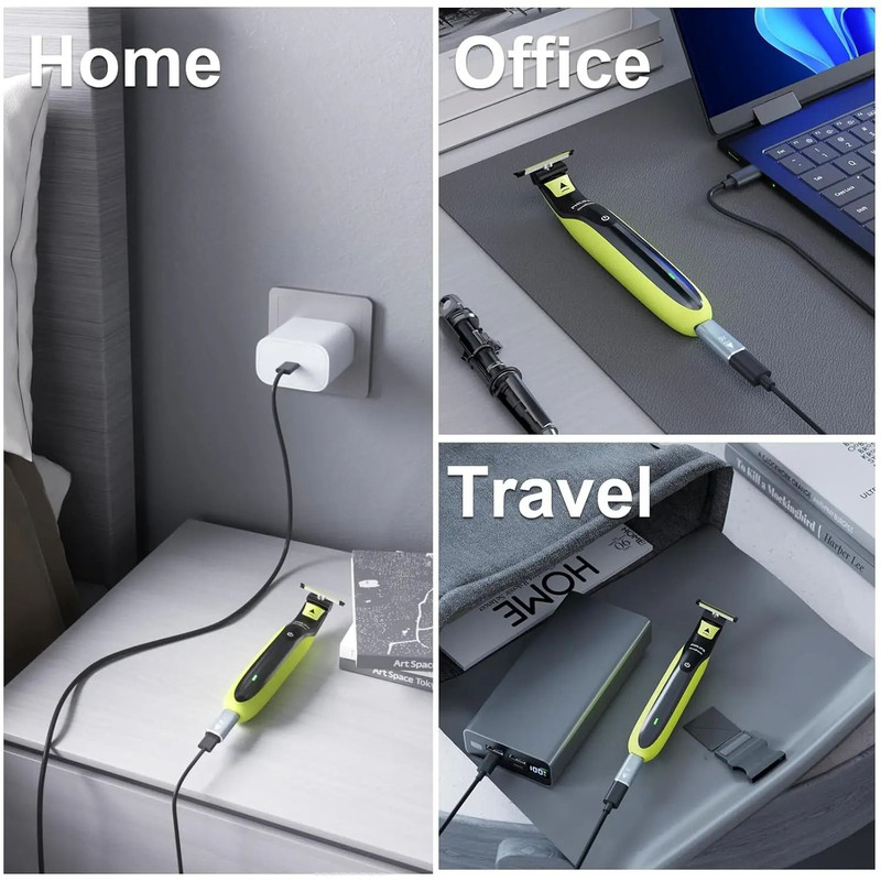 Shaver Adapter Charger Converter 5V USB C For Philips OneBlade Trimmer 5