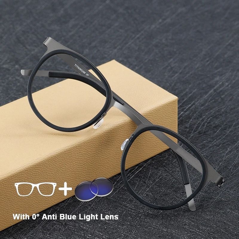 Pure Titanium Eyewear Frame Men Blue Light Blocking Screwless Design 7