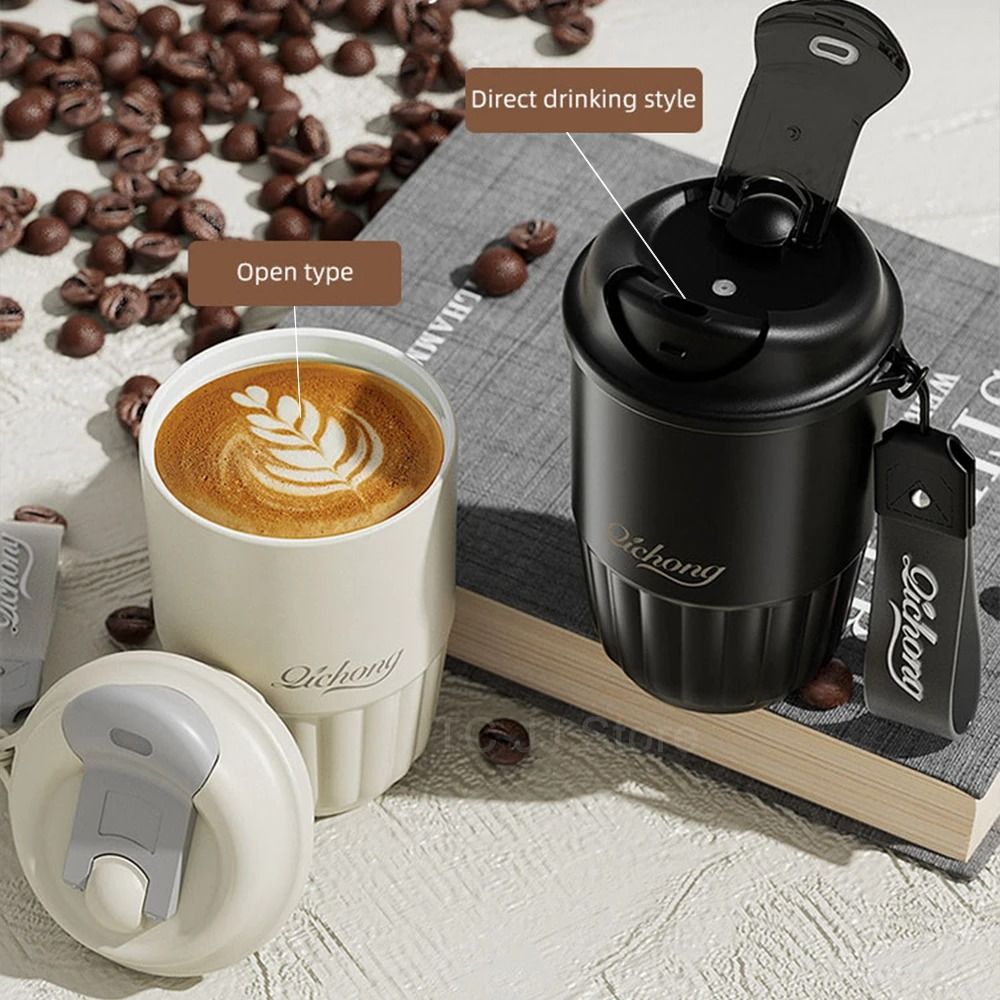 410ml Ceramic Liner Vacuum Insulated Thermos Coffee Cup Double Wall Stainless Steel 4